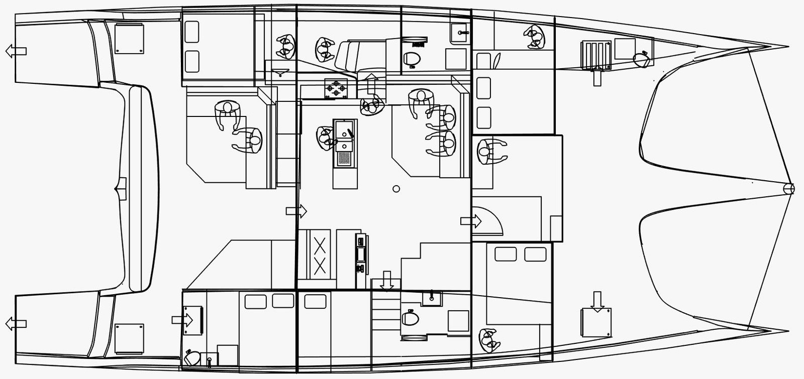 Plan détaillé de One Cat avec huit espaces de visite